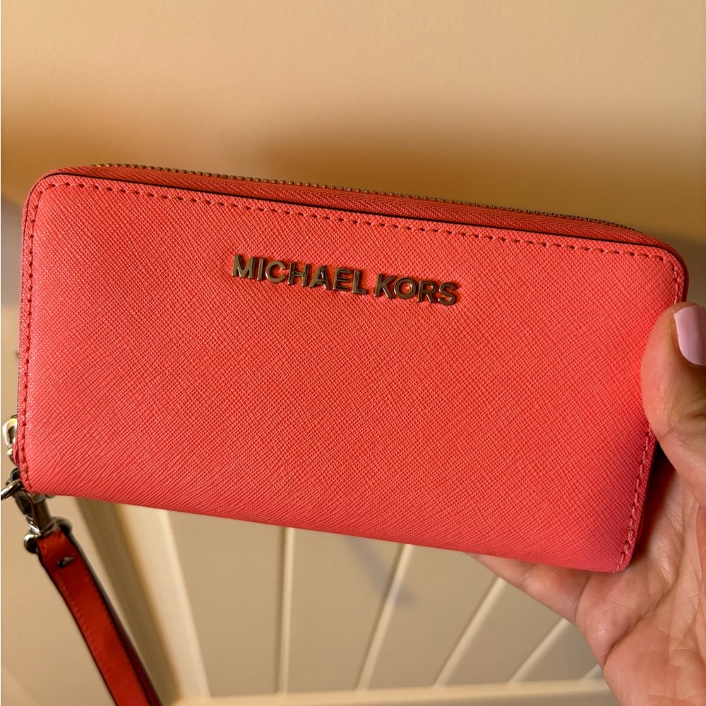 Michael Kors Coral Wristlet